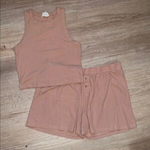 Women's Sleeveless Pajama Set in Pink